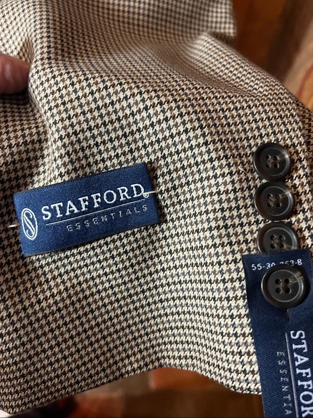 Stafford classic fit 46R houndstooth blazer NWT 3260